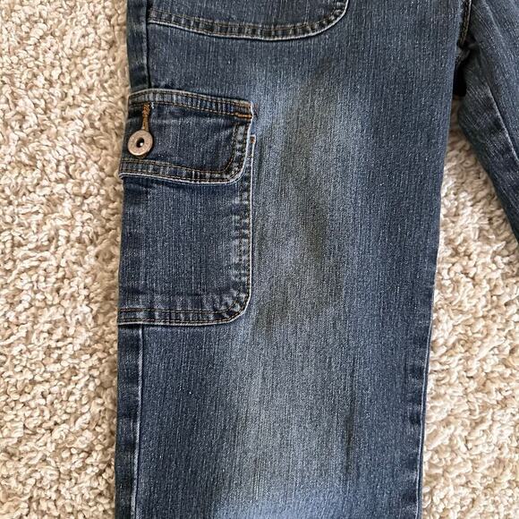 Southpole Womens Flare Jeans‎ Cargo Pockets Denim Stretch Dark Wash Blue Size 7 - Picture 3 of 16